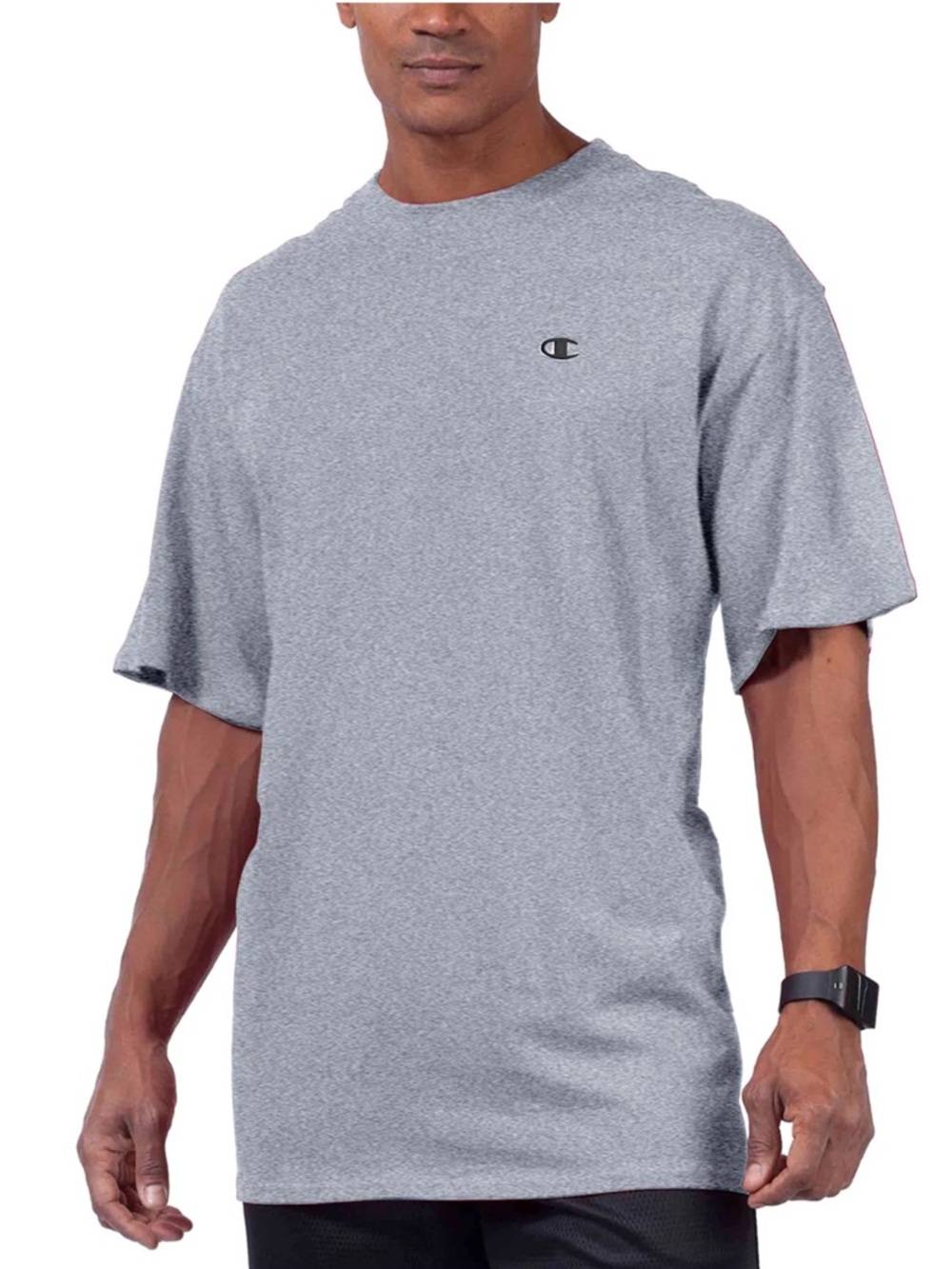 Champion Classic Gray Tee Shirt Oxford Heather Logo Crewneck Size Large